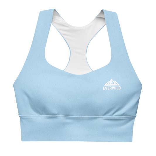 Recycled Longline Sports Bra Light Blue